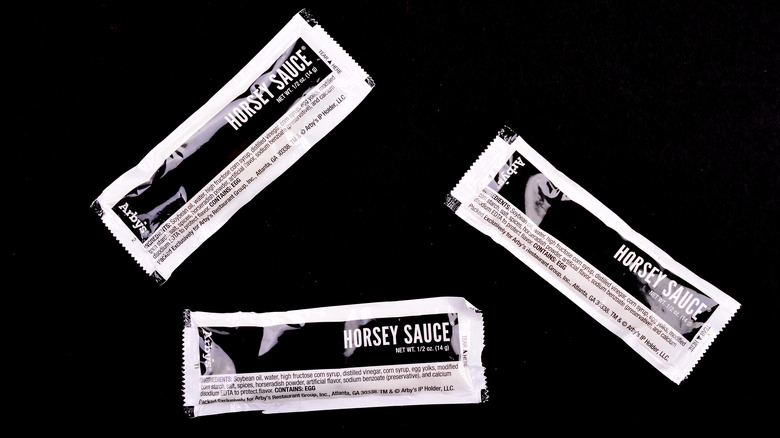 Arby's Horsey Sauce packages