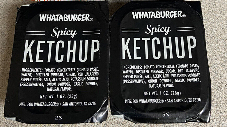 packets of Whataburger Spicy Ketchup