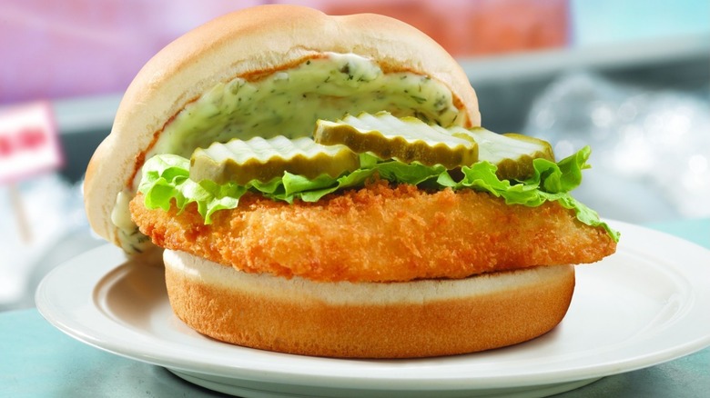 Close-up of Wendy's North Pacific Cod Sandwich
