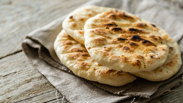 Pita bread on table