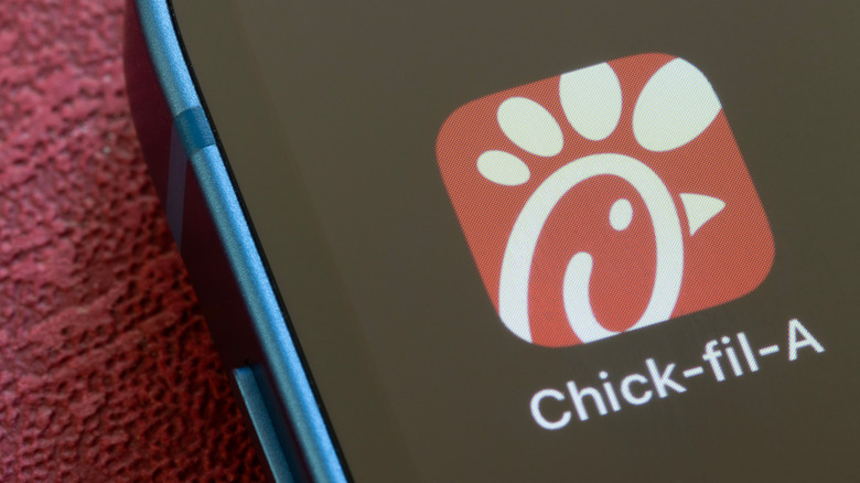 Chick-fil-A app icon on phone