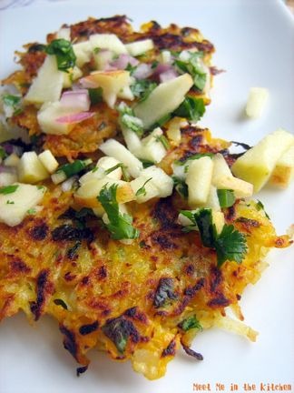 Curried Butternut Squash and Potato Latkes 