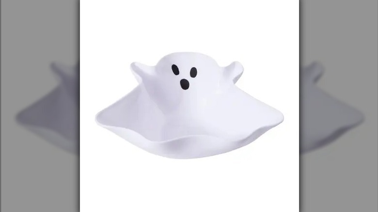 Halloween ghost bowl on white background