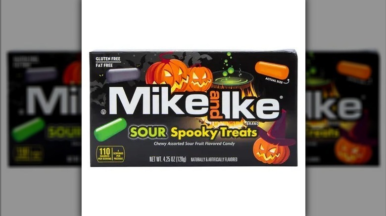 Sour spooky Mike and Ikes on white background