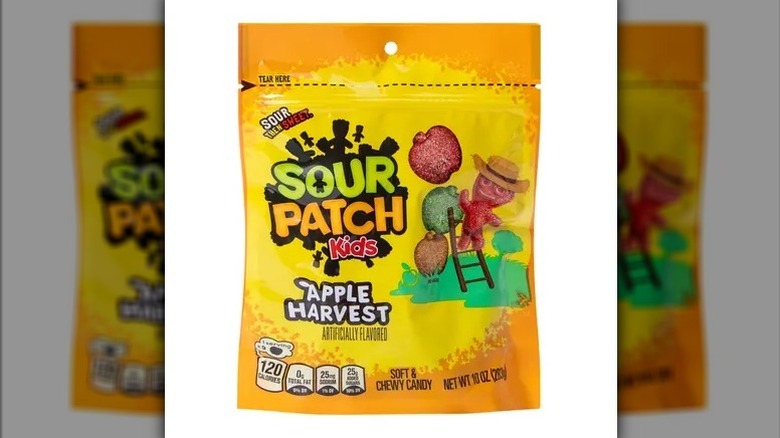 Apple harvest Sour Patch Kids on white background