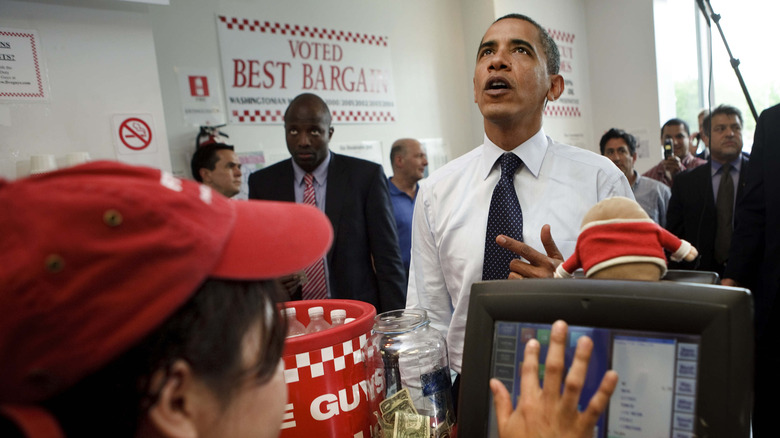 Barack Obama at Five Guys