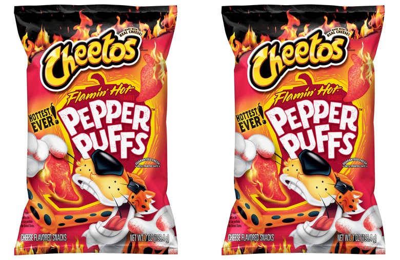 cheetos flamin hot pepper puffs