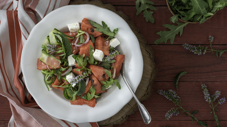 watermelon salad with lavender 