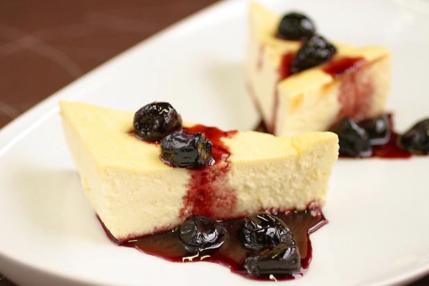 Recipe: Ricotta Cheesecake with Warmed Cherries