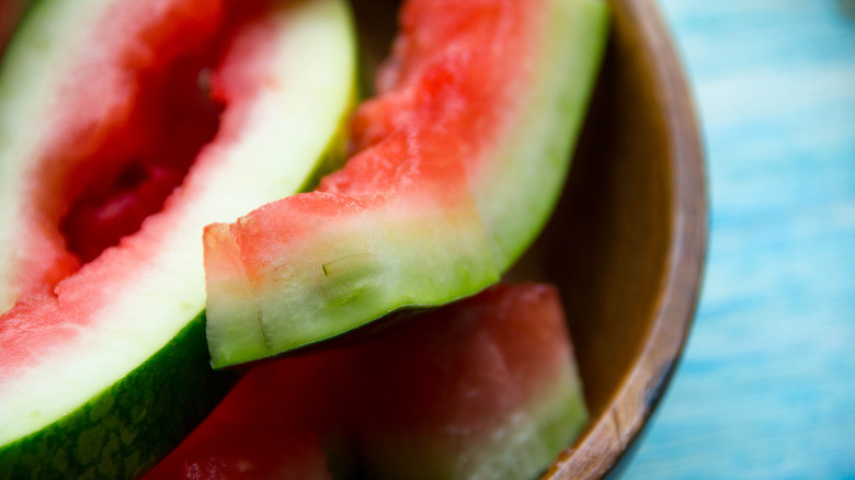 Watermelon rinds in bowl