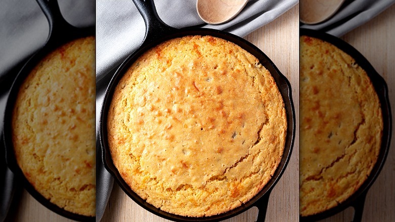 cornbread in a bread skillet