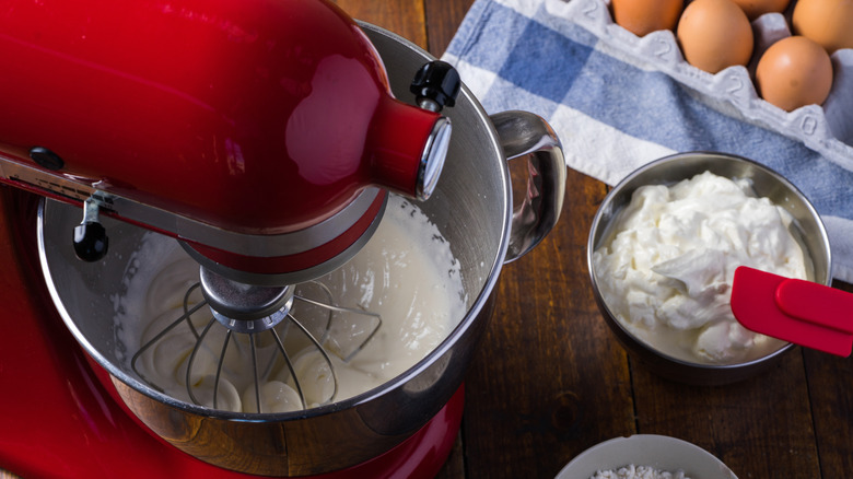 stand mixer with ingredients