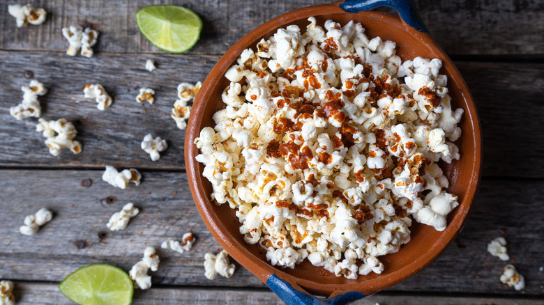 bowl of popcorn with chili salt 