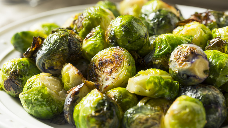 Pile of roasted Brussels sprouts