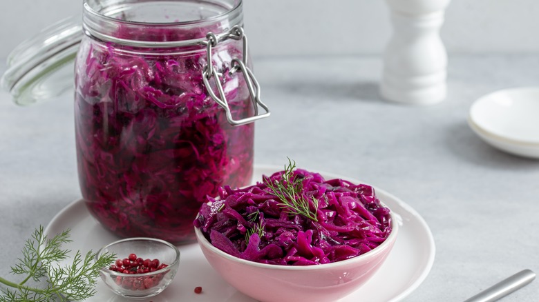 Canned pickled cabbage
