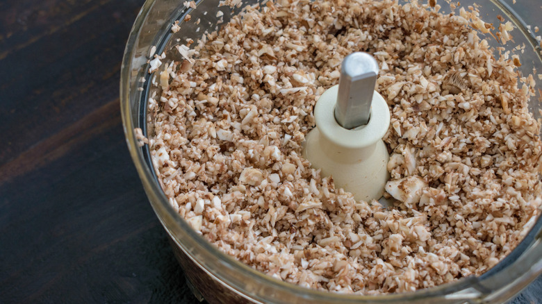 Mushrooms blended in food processor