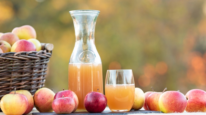 Apple cider in a glass