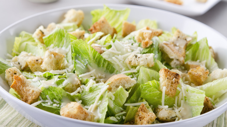 Caesar salad in a bowl