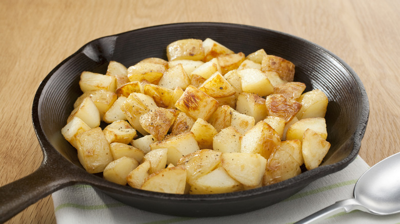 Pan of crispy potatoes