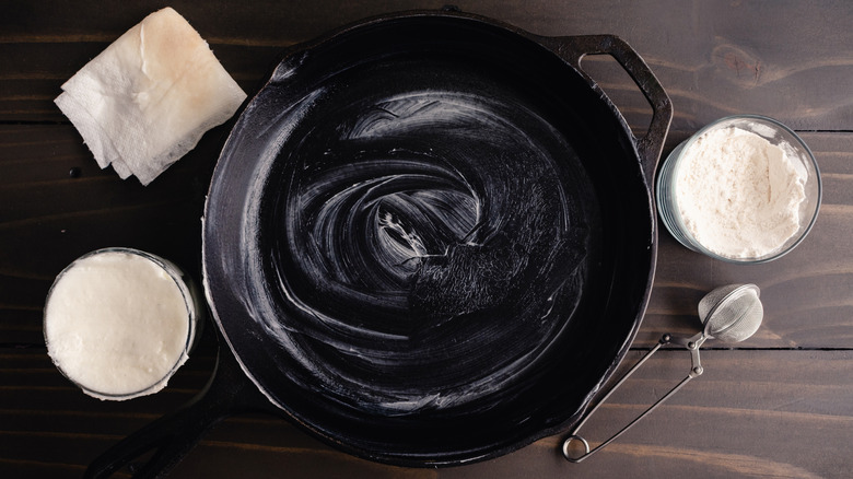 Bacon grease on cast iron pan