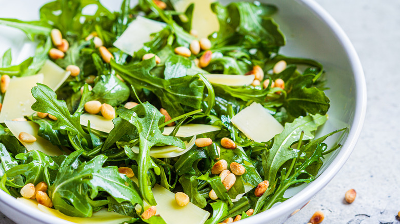Arugula salad with Parmesan and pine nuts
