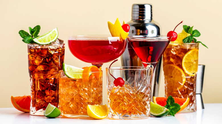 Summer cocktail selection