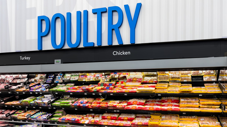 A poultry section in a grocery store