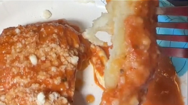 Fried pizza on plate