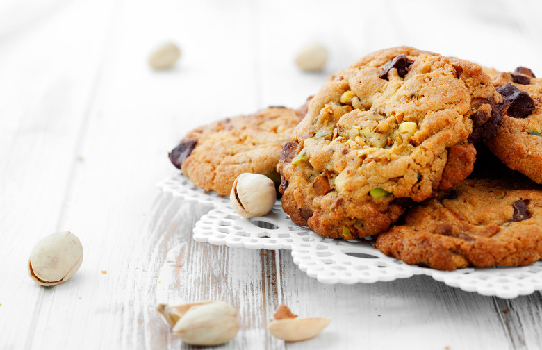 Dark Chocolate and Pistachio Chocolate Chip Cookies