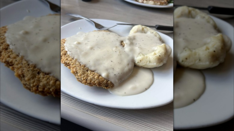 Perkins Restaurant & Bakery country fried steak with mashed potatoes