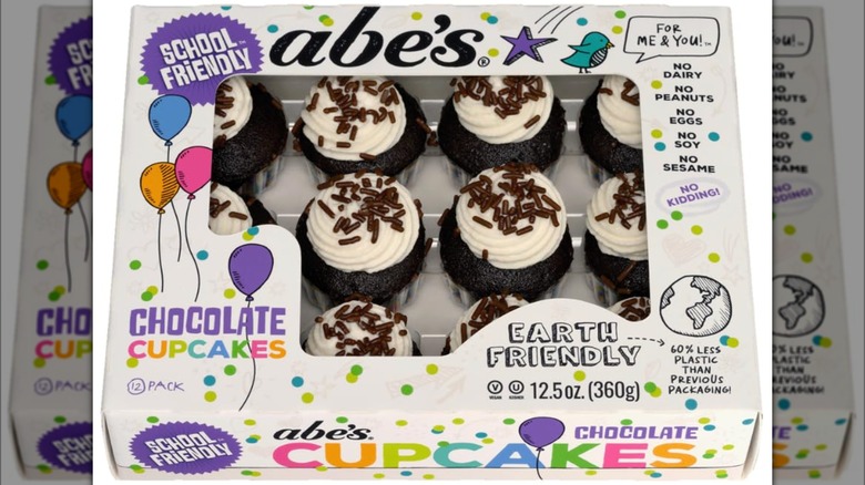Box of Abe's frozen chocolate cupcakes