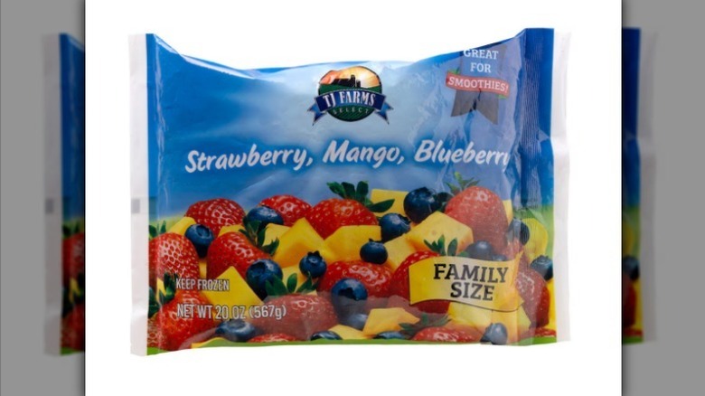 Tj Farms fruit blend on white background