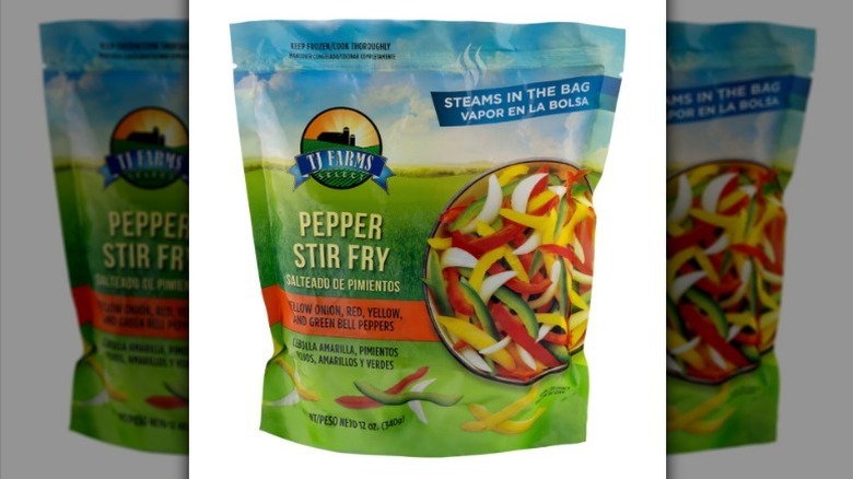 Tj Farms pepper stir fry on white background
