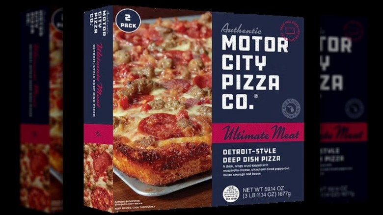 A picture of Motor City Pizza Co. Ultimate Meat pizza's box