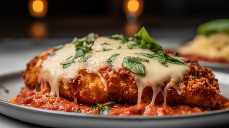 Fried lasagna on plate