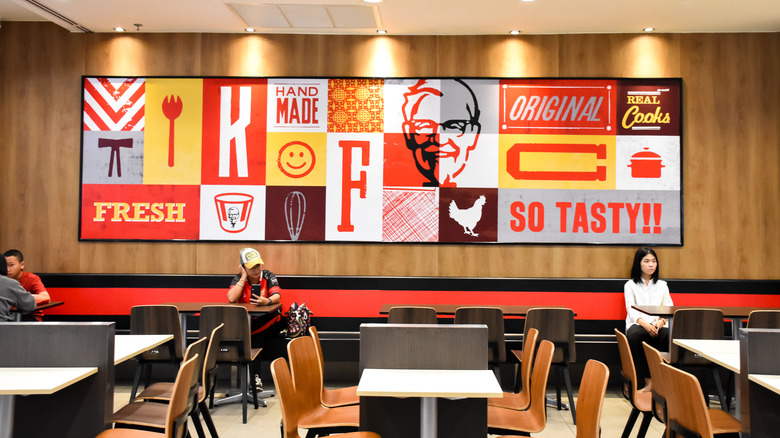 Inside of a KFC restaurant