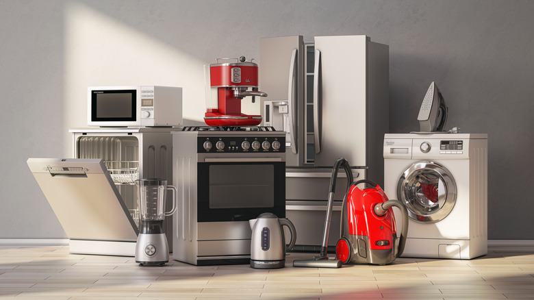 Variety of kitchen appliances