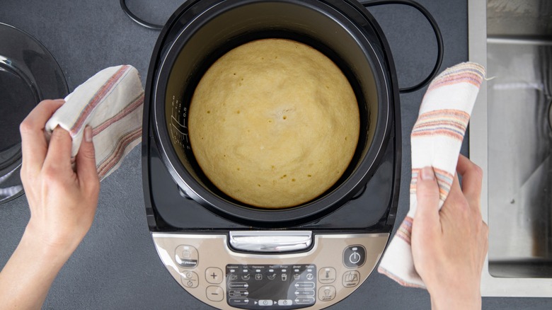 Baked cake in crockpot