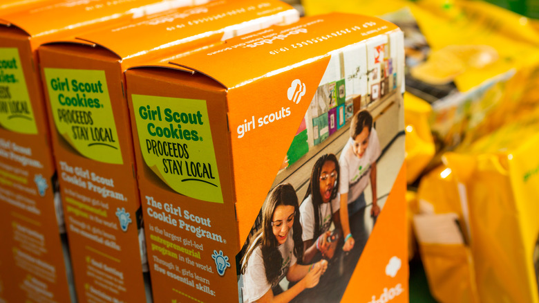 Girl Scout cookie boxes