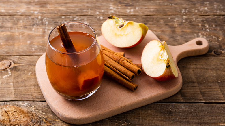 Apple cider in a glass