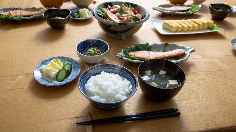 Traditional Japanese-style breakfast