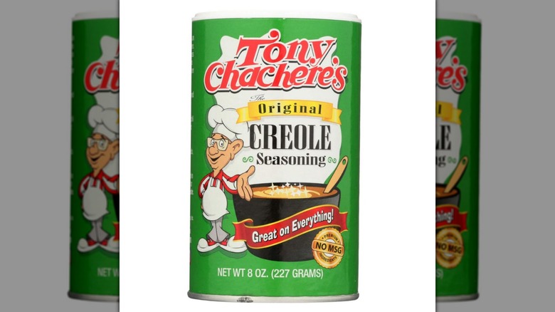 A bottle of Tony Chachere's Original Creole Seasoning on a white background
