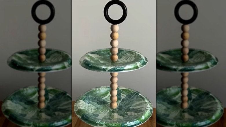 Cake stand made with pot lids