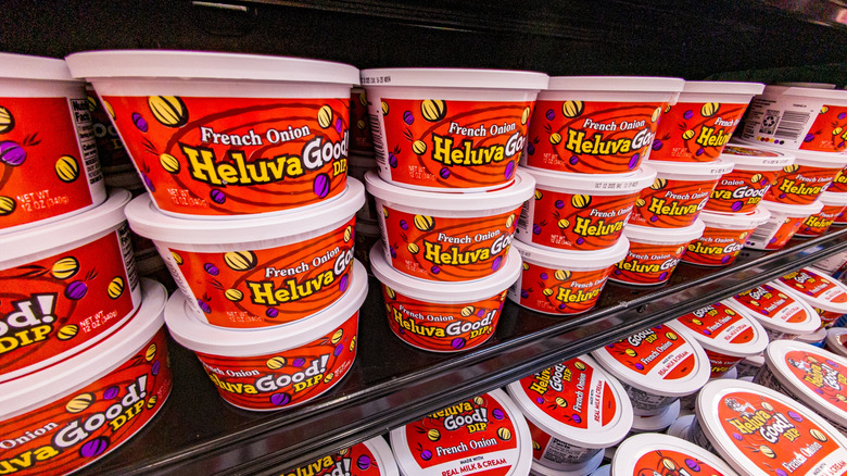French onion dip on a grocery store shelf