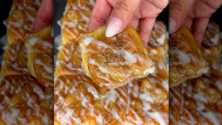 Apple pie Hawaiian rolls with icing on top