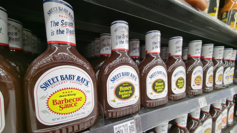 Sweet Baby Ray's bottles on store shelf