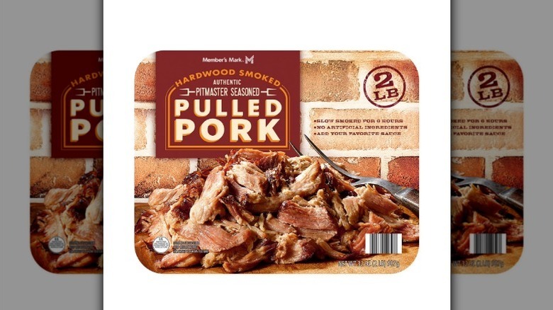 Pulled pork on white background