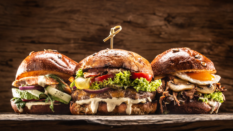 Cheesy stuffed burgers