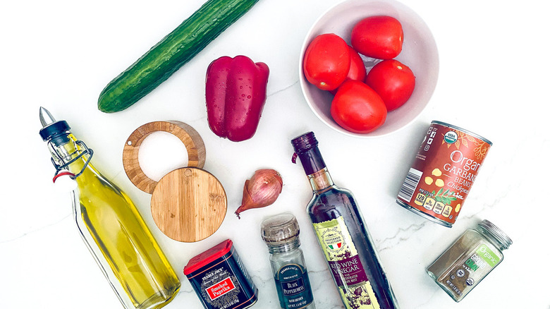 ingredients for chickpea gazpacho
