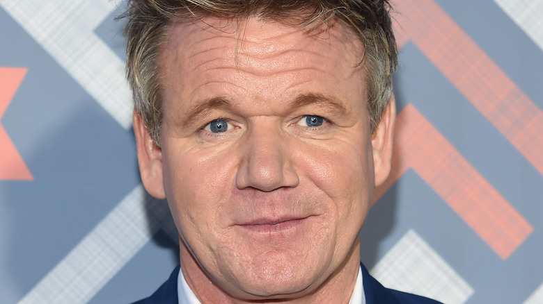 A close up of gordan ramsay's face